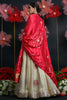 Adorable Cream Silk Traditional Lehenga Choli With Gaji Silk Dupatta