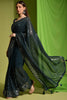Awesome Teal Blue Sequins Georgette Party Wear Saree With Blouse