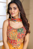 Fantastic Mustard Yellow Georgette Haldi Wear Crop Top Palazzo