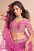 Attractive Pink Zari Weaving Jacquard Wedding Lehenga Choli