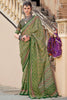 Stunning Green Digital Printed Silk Festival Wear Saree With Blouse