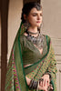 Stunning Green Digital Printed Silk Festival Wear Saree With Blouse