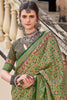 Stunning Green Digital Printed Silk Festival Wear Saree With Blouse