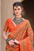 Charming Orange Digital Printed Silk Traditional Saree With Blouse