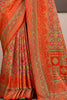 Charming Orange Digital Printed Silk Traditional Saree With Blouse