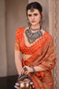 Charming Orange Digital Printed Silk Traditional Saree With Blouse