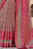 Lovely Wine Digital Printed Silk Casual Wear Saree With Blouse