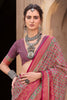 Lovely Wine Digital Printed Silk Casual Wear Saree With Blouse