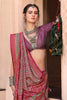 Lovely Wine Digital Printed Silk Casual Wear Saree With Blouse