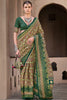 Gorgeous Green Digital Printed Silk Mehendi Wear Saree With Blouse