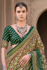 Gorgeous Green Digital Printed Silk Mehendi Wear Saree With Blouse