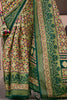 Gorgeous Green Digital Printed Silk Mehendi Wear Saree With Blouse