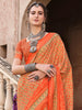 Alluring Orange Digital Printed Silk Event Wear Saree With Blouse