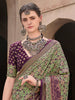 Beautiful Purple Digital Printed Silk Traditional Saree With Blouse