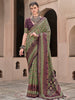 Beautiful Purple Digital Printed Silk Traditional Saree With Blouse