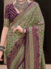 Beautiful Purple Digital Printed Silk Traditional Saree With Blouse