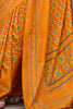 Enchanting Mustard Yellow Printed Silk Haldi Wear Saree With Blouse