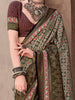 Precious Olive Green Printed Silk Event Wear Saree With Blouse