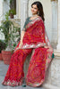 Charming Red Bandhani Printed Georgette Wedding Saree With Blouse