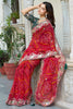 Charming Red Bandhani Printed Georgette Wedding Saree With Blouse