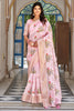 Incredible Pink Thread Work Silk Event Wear Saree With Blouse