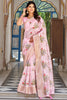 Incredible Pink Thread Work Silk Event Wear Saree With Blouse