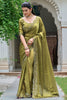 Charming Green Diamond Work Silk Wedding Saree With Blouse