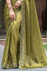 Charming Green Diamond Work Silk Wedding Saree With Blouse