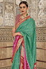 Graceful Teal Green Patola Printed Cotton Festival Wear Saree With Blouse