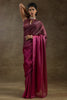 Attractive Magenta Plain Shaded Satin Party Wear Saree With Blouse