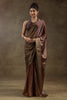 Awesome Brown Plain Shaded Satin Casual Wear Saree With Blouse