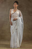 Wonderful White Zari Weaving Organza Function Wear Pre-Stitched Saree
