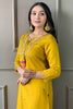 Winning Yellow Embroidered Chanderi Haldi Wear Pant Suit With Dupatta