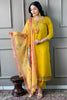 Winning Yellow Embroidered Chanderi Haldi Wear Pant Suit With Dupatta