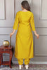 Tempting Yellow Embroidered Viscose Event Wear Pant Suit With Dupatta