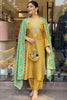 Surprising Mustard Thread Embroidery Work Cotton Event Wear Pant Suit