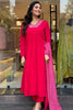 Beautiful Pink Thread Work Silk Traditional Pant Suit With Dupatta