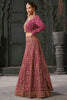 Adorable Pink Jarkan Work Georgette Bridal Lehenga Choli With Dupatta