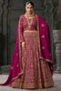 Adorable Pink Jarkan Work Georgette Bridal Lehenga Choli With Dupatta