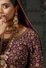 Beloved Purple Jarkan Work Georgette Bridal Lehenga Choli With Dupatta