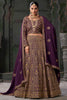 Beloved Purple Jarkan Work Georgette Bridal Lehenga Choli With Dupatta