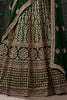 Adored Green Jarkan Work Georgette Bridal Lehenga Choli With Dupatta