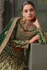 Adored Green Jarkan Work Georgette Bridal Lehenga Choli With Dupatta