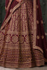 Spectacular Maroon Jarkan Work Georgette Bridal Lehenga Choli