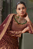 Spectacular Maroon Jarkan Work Georgette Bridal Lehenga Choli