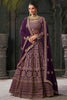 Dazzling Purple Jarkan Work Georgette Bridal Lehenga Choli