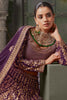 Dazzling Purple Jarkan Work Georgette Bridal Lehenga Choli