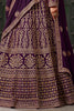 Dazzling Purple Jarkan Work Georgette Bridal Lehenga Choli