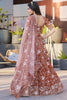 Beautiful Dark Orange Sequins Wedding Lehenga Choli With Net Dupatta