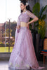 Fabulous Lavender Jarkan Work Organza Designer Lehenga Choli